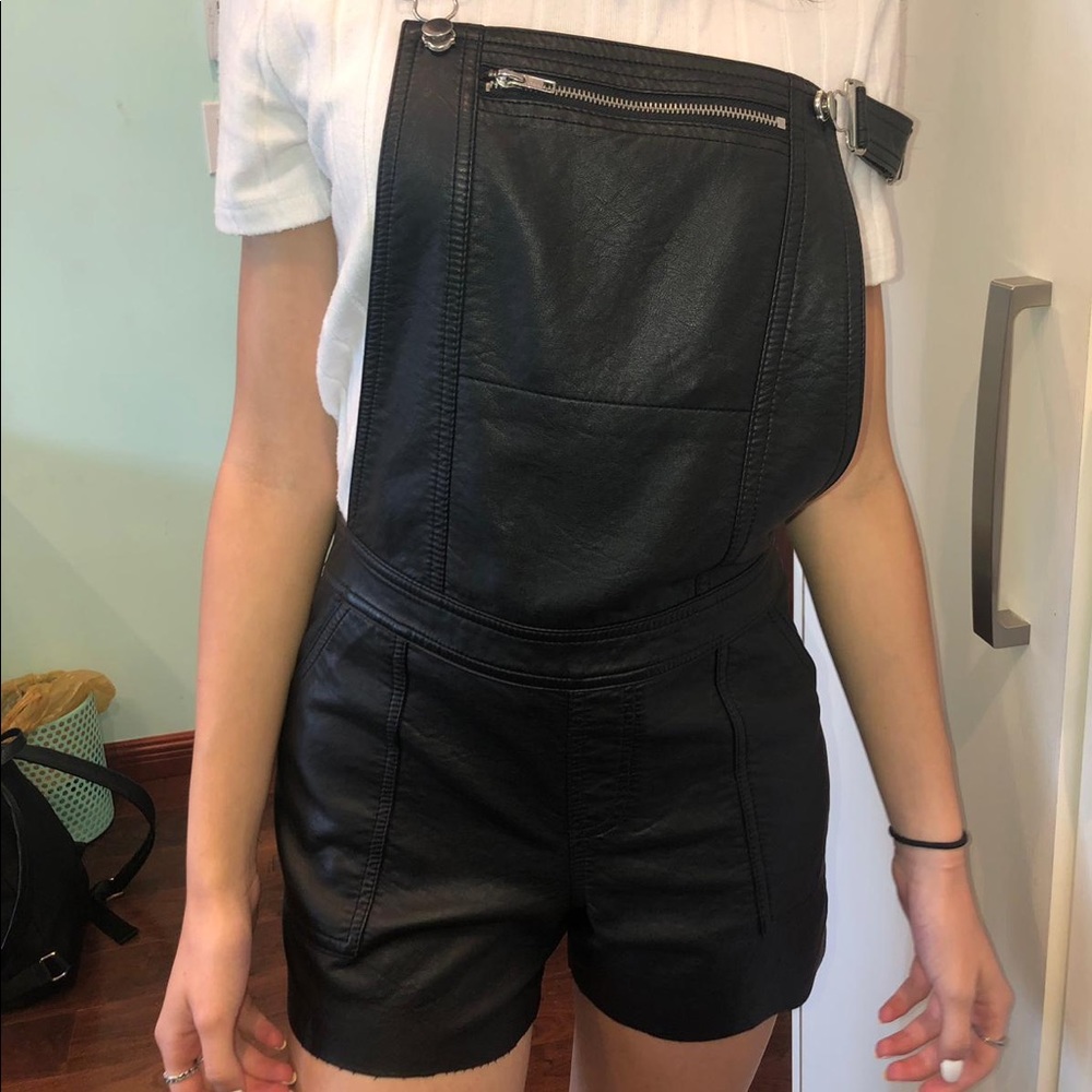 Topshop leather shorts overall
